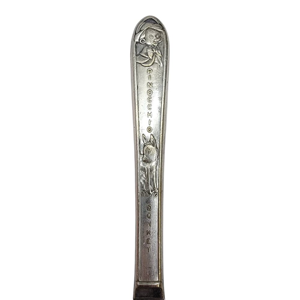 Vintage Pinocchio Donkey Youth Child Knife Silverplate Handle Stainless Blade